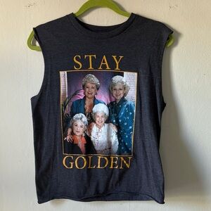 Golden Girls Graphic Sleeveless Top in Charcoal
